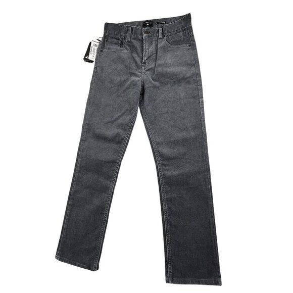 Quiksilver Boys Sz 26X26 Gray Kracker Corduroy Pants Straight Tapered NWT Skater - Picture 1 of 16